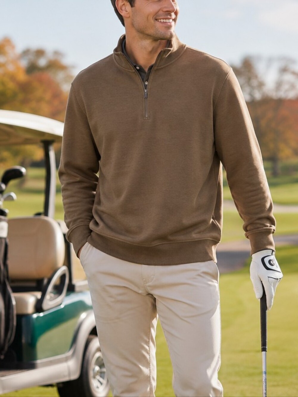 Banana Republic Quarter Zip Mock Neck Sweater Pullover Men's XXL